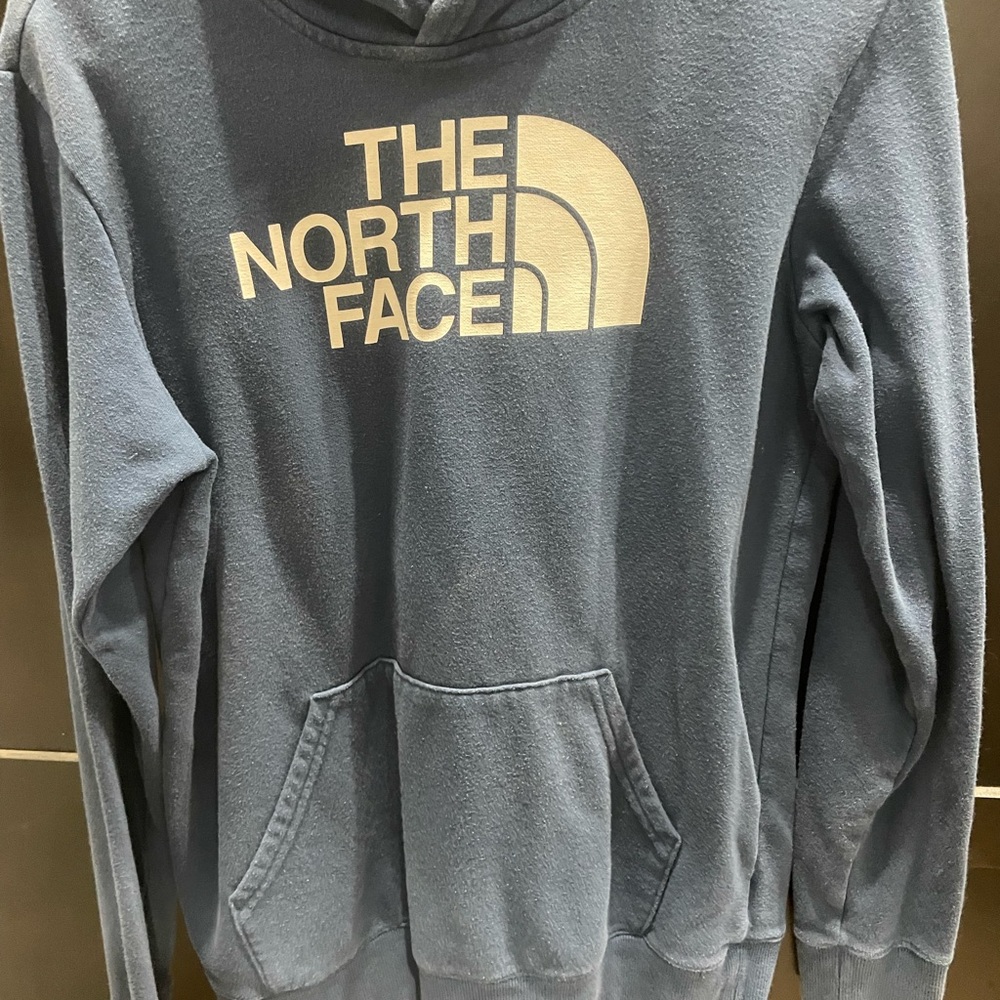 The North Face Blue Hoodie with White Logo